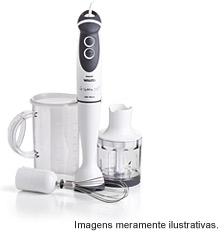 visão frontal do mixer Viva e seus acessórios