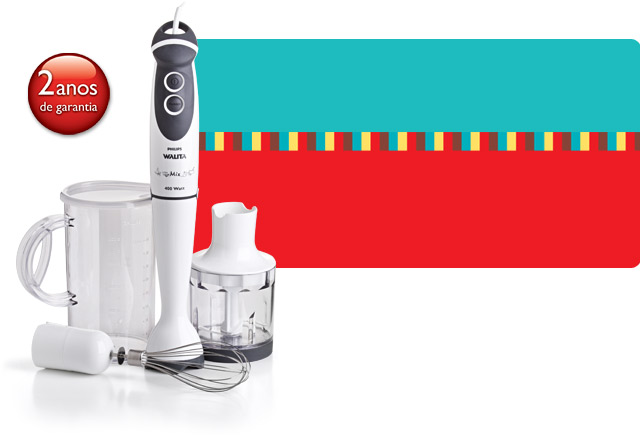 visão frontal do mixer Viva e seus acessórios