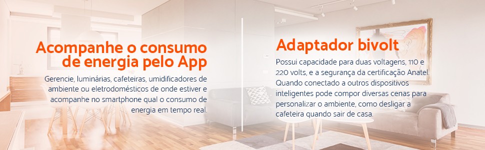 Adaptador de Tomada Inteligente 10A Wi-Fi Bivolt Geonav - HISP10ABV