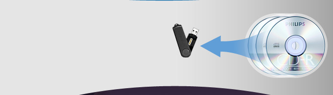 transfira suas músicas diretamente do CD para o pen-drive