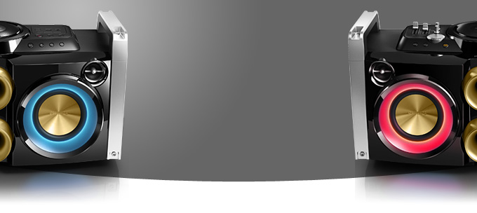 detalhe dos alto-falantes do mini system