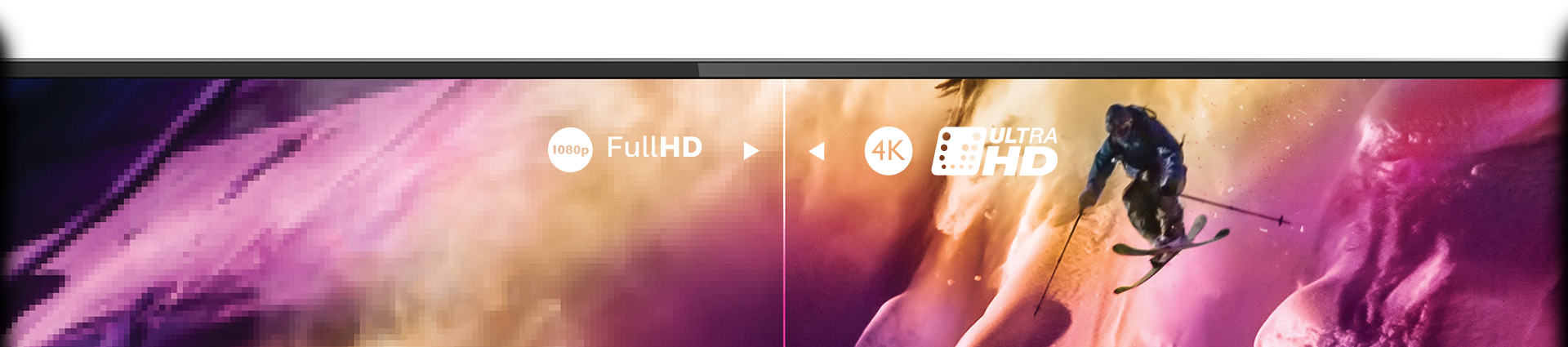 Comparação Full HD e 4K Ultra HD