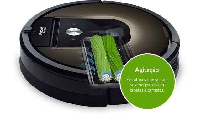 Extratores que soltam sujeiras presas em tapetes e carpetes.