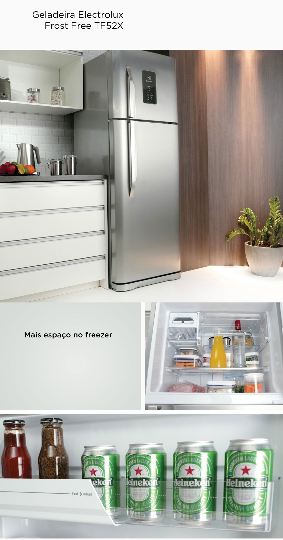 Geladeira/Refrigerador Electrolux Frost Free Inox - Duplex 463L