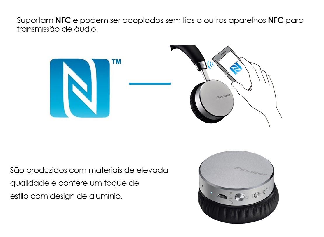 FONE DE OUVIDO PIONEER BLUETOOTH SE-MJ561BTS
