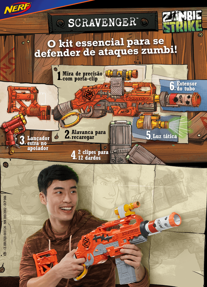 Nerf Zombie Strike Survival Scravenger - Hasbro- E1735