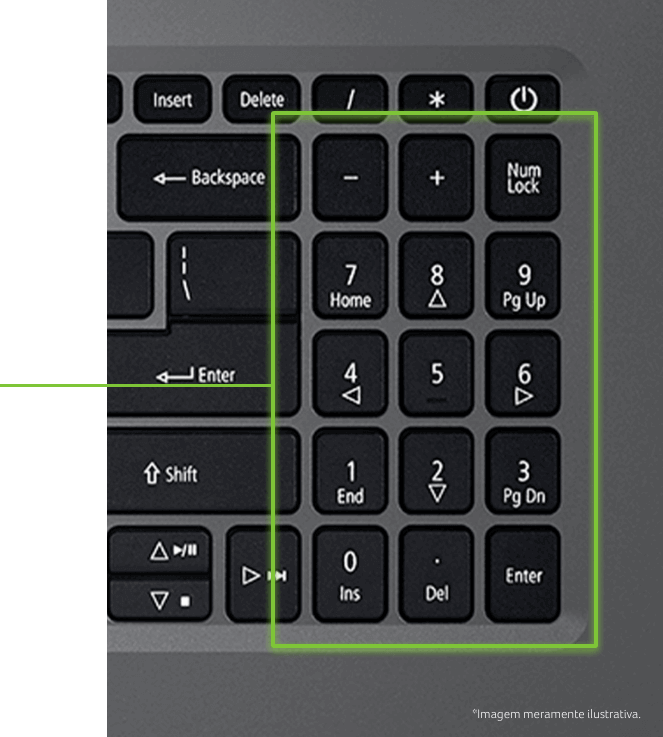 Teclado numérico do Notebook Acer A315-54-55WY