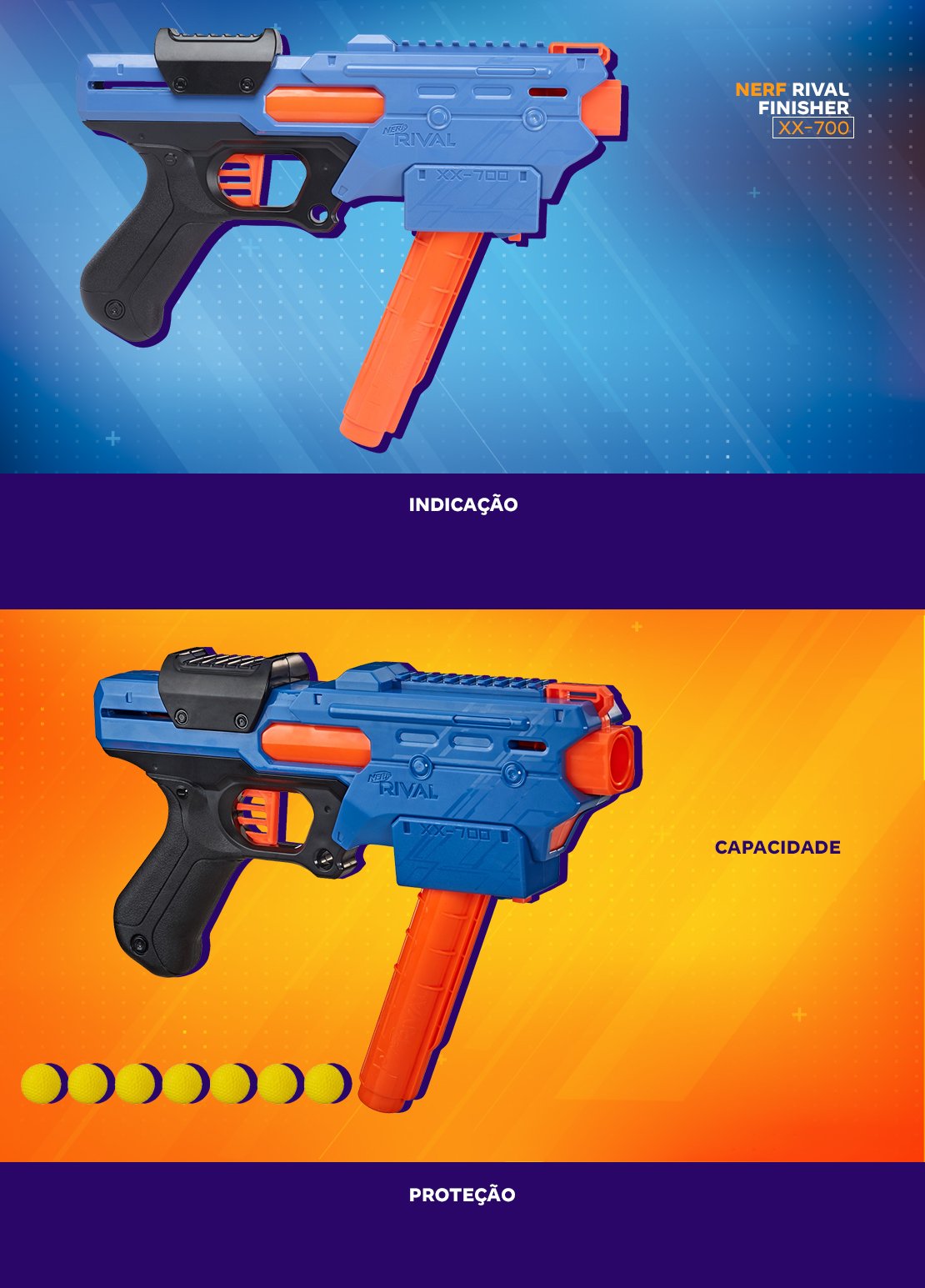 Nerf Rival Knockout XX-100 Bleu et Billes en Mousse Nerf Rival Nerf Rival Knockout XX-100 Bleu et Billes en Mousse Nerf Rival