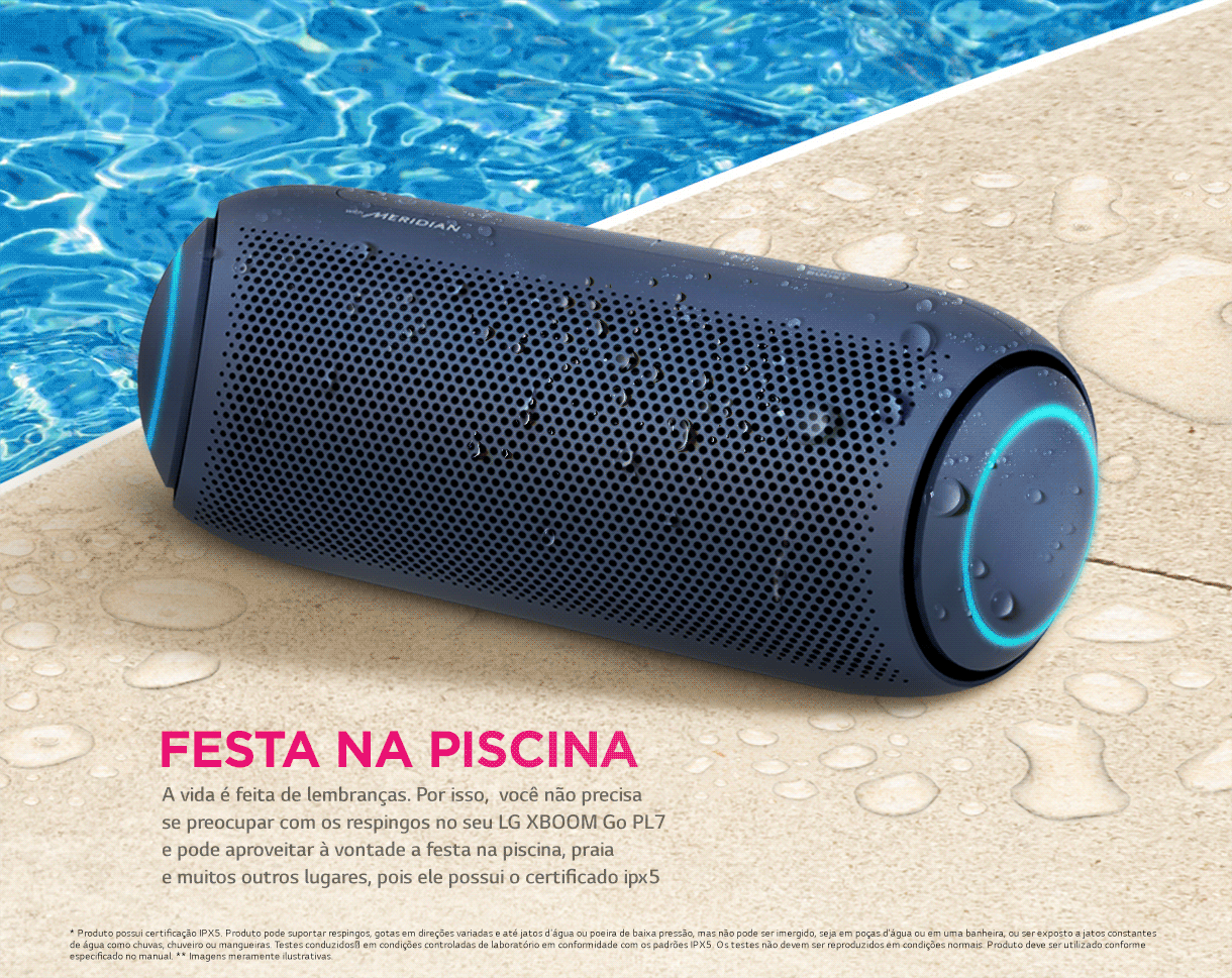 Caixa de Som Portátil LG Xboom Go PL7 Meridian Bluetooth Surround