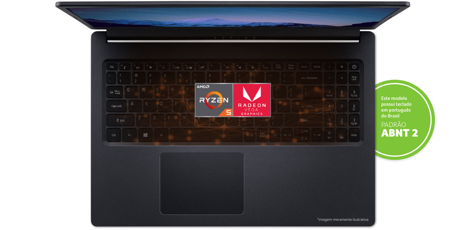 Notebook A315-23-R0LD e selo Intel® Core™ i3