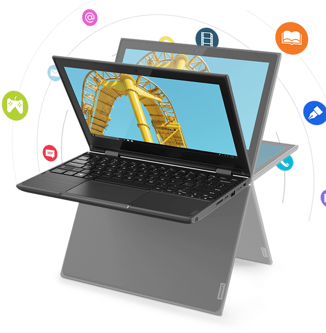 Chromebook 2 em 1 Lenovo 300E Intel Celeron - 4GB 32GB eMMC Touch