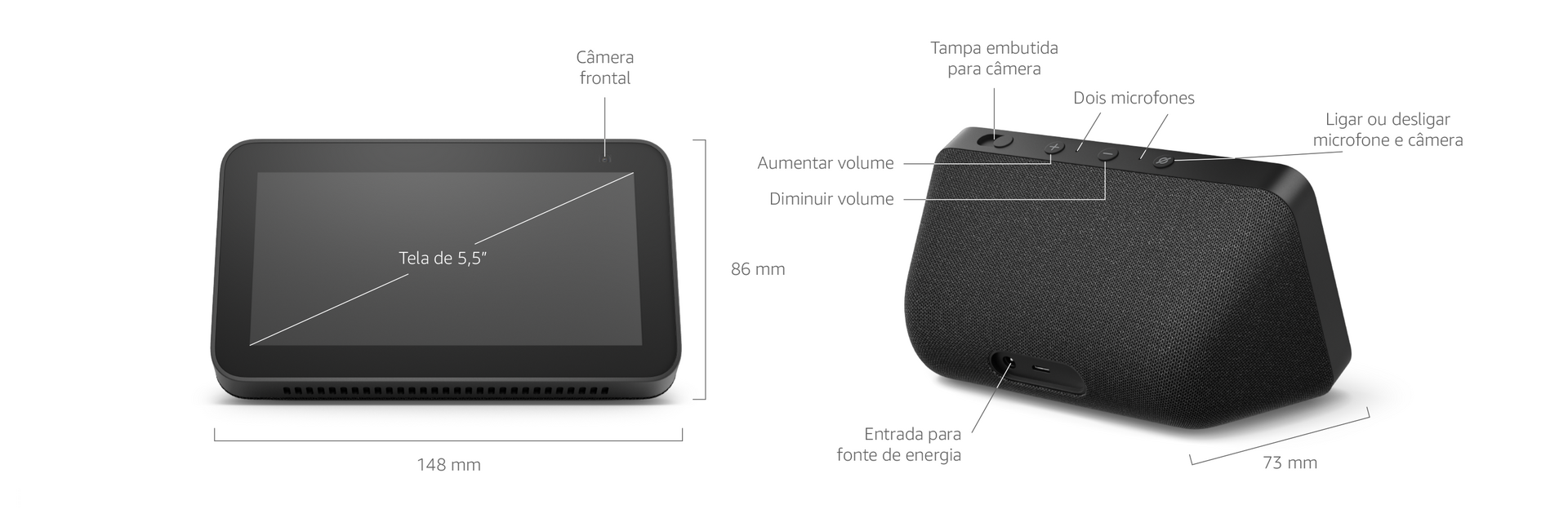 Echo Show 5 2ª Geração Smart Speaker Tela 5,5” - com Alexa - Smart