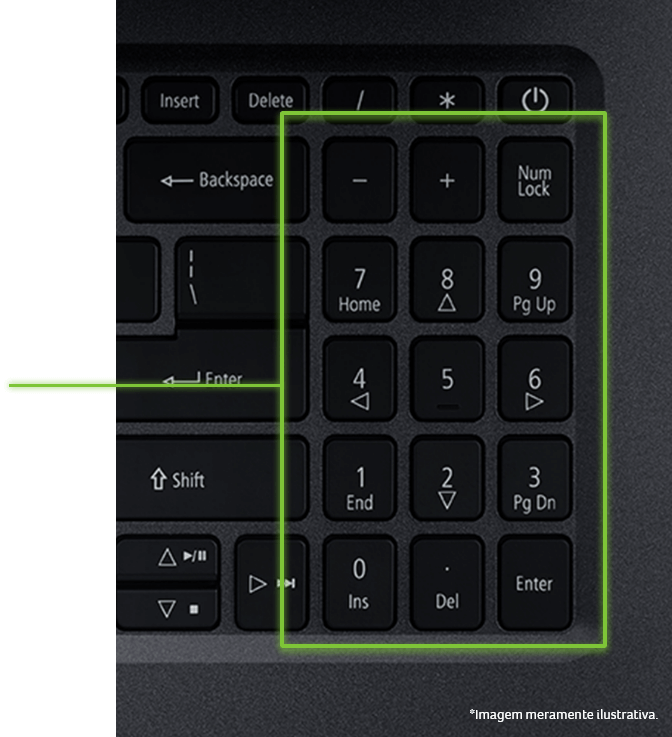 Teclado numérico do Notebook Acer A315-56-311J