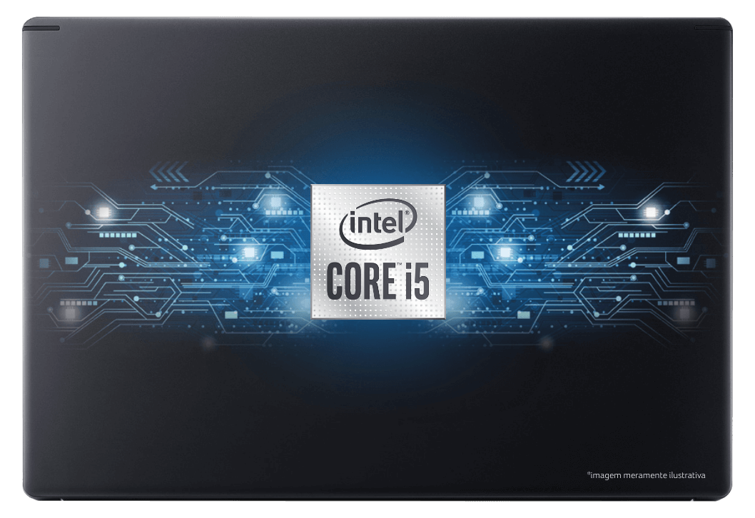 Notebook e selo intel