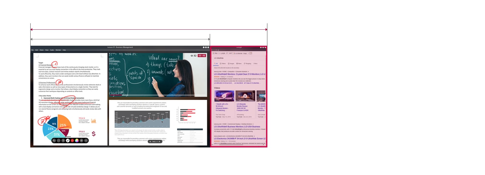 Sala de aula on-line com campo de visão amplo