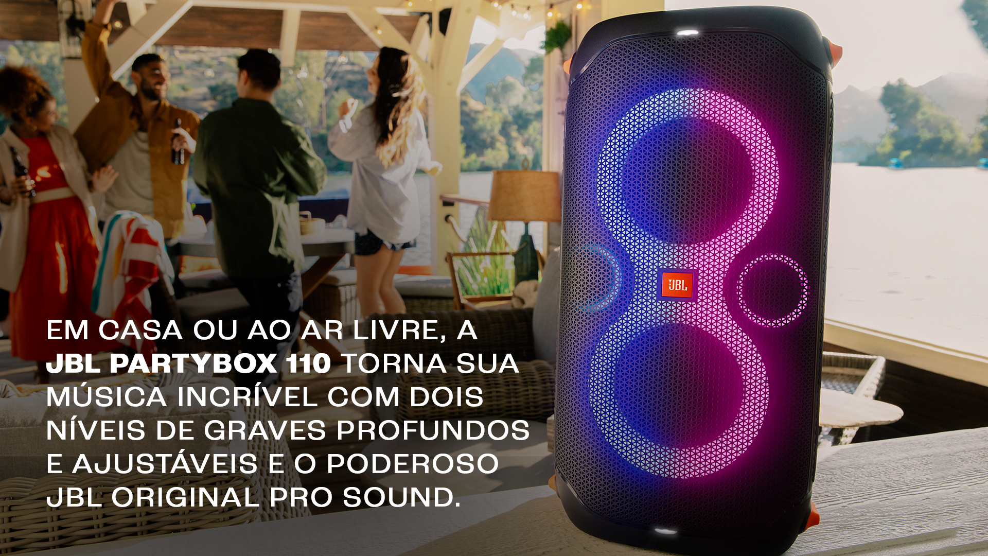 極美品　JBL PARTYBOX110 Caixa Amplificada JBL PARTY BOX 110, 160W, Bluetooth