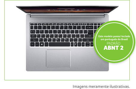 Visão superior Notebook A515-54-76NA