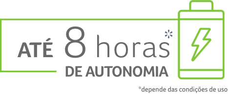Ícone Até 8h de autonomia dependendo do uso