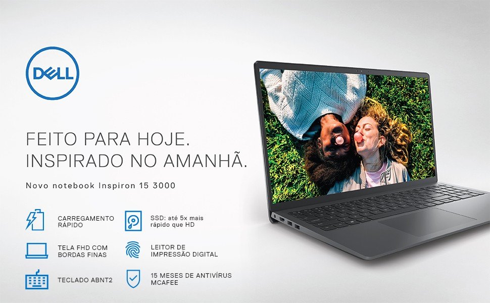 Notebook Dell Inspiron 15 3000 Intel Core i3 - 8GB 256GB SSD 15,6
