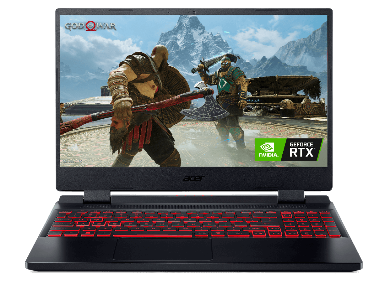 Notebook Acer Nitro exibindo imagem do jogo God of War