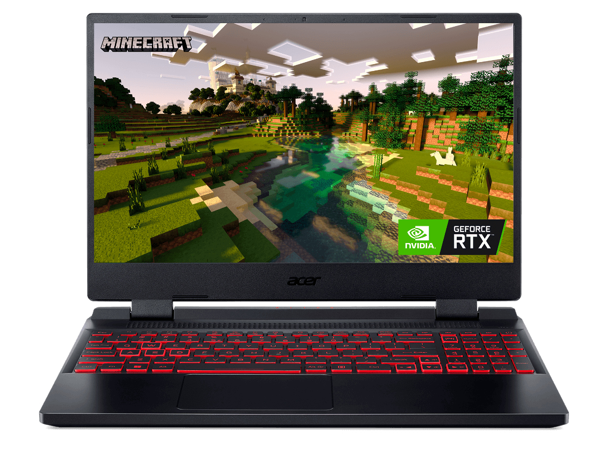 Notebook Acer Nitro exibindo imagem do jogo Minecraft