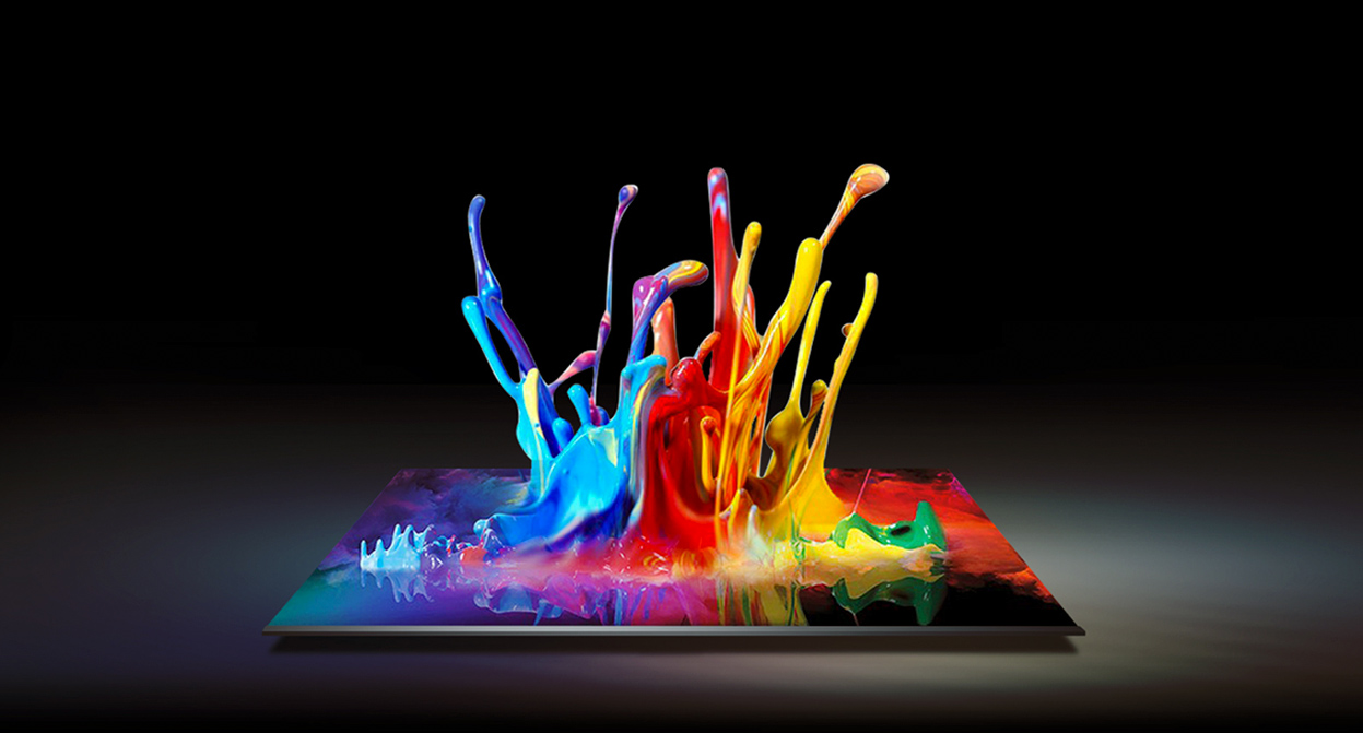 QLED mostrando suas cores