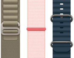 Pulseira loop Alpina oliva, pulseira loop esportiva rosa-clara e pulseira Oceano azul