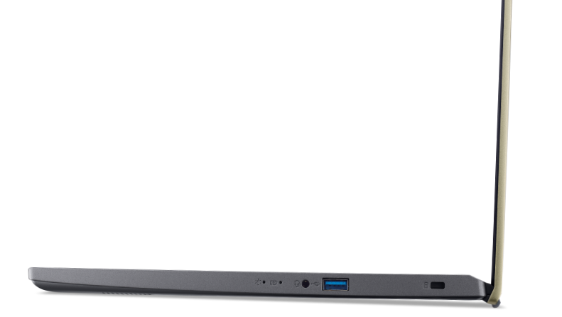 Imagem de um notebook Acer com os seus conectores laterais
