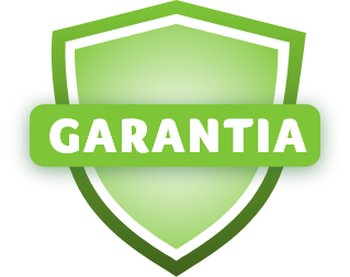 Escudo em verde com a palavra garantia ao centro.