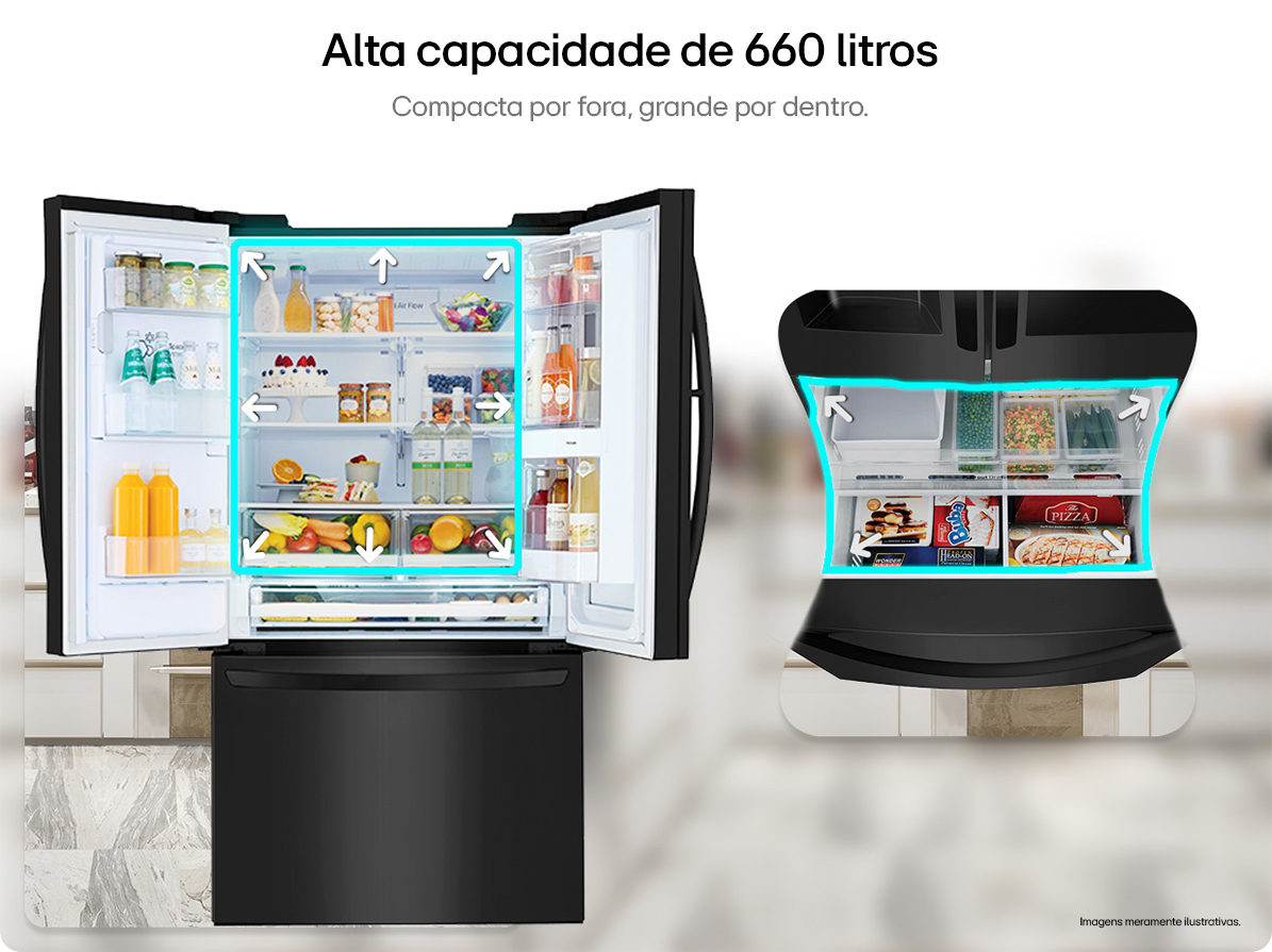 Geladeira Smart LG Frost Free Inverter 660L French Door InstaView