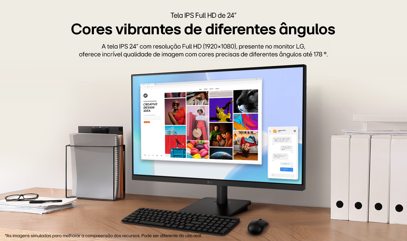 Monitor Gamer LG 24MS500 24 polegadas - Vista frontal