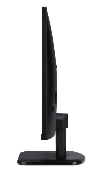 Monitor Acer visto lateralmente, indicando ângulos de inclinação de até 20 graus.