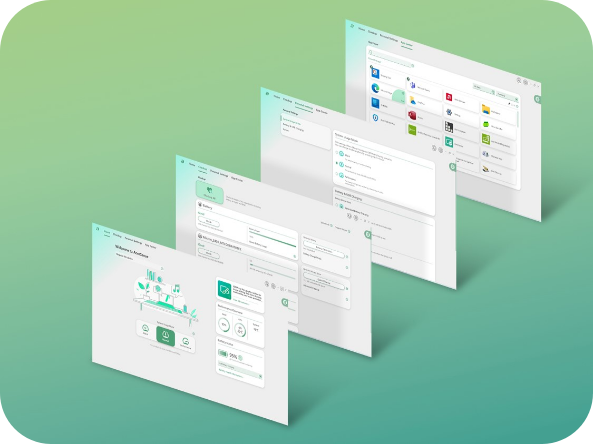 Imagem de várias telas do AcerSense.
