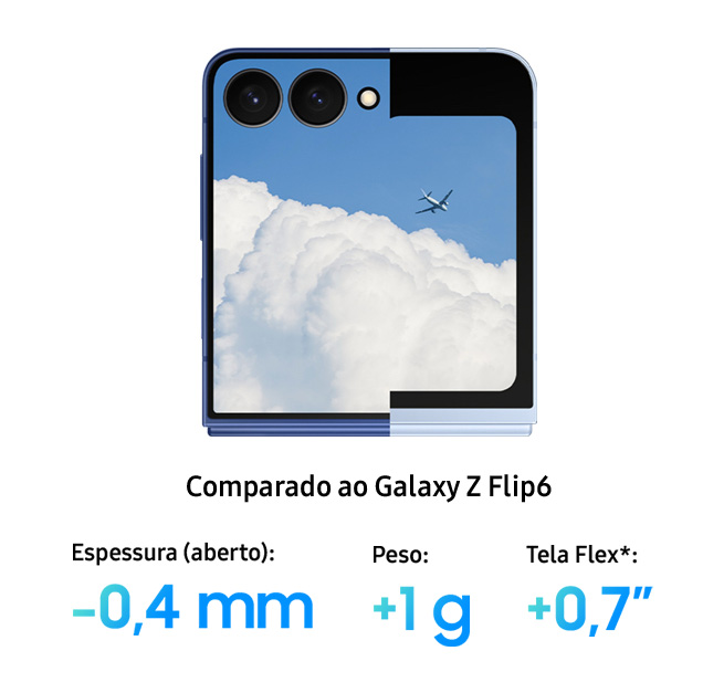 Smartphone Samsung Galaxy Z Flip7 256GB Preto 5G Tela 6,9