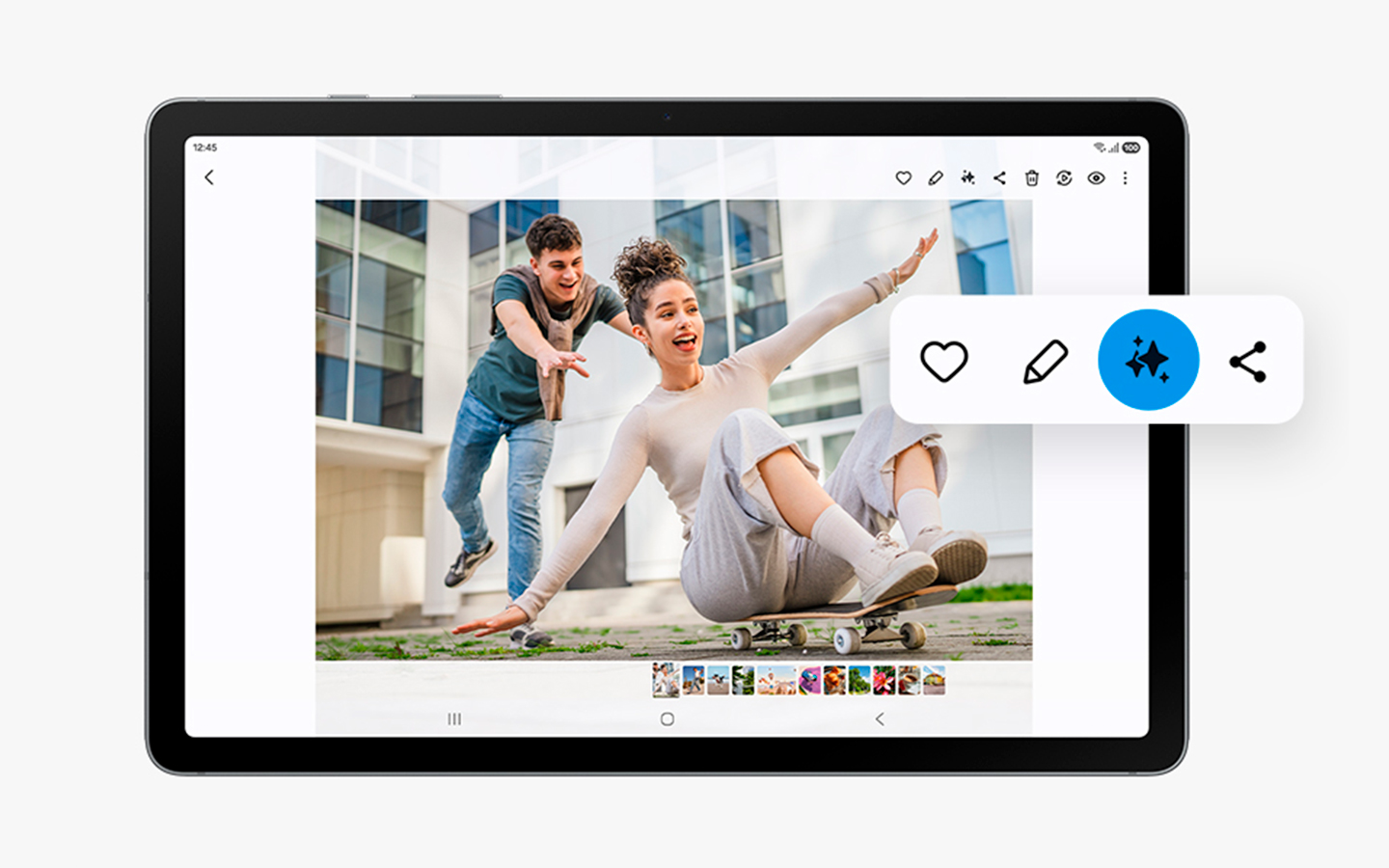 O botão Galaxy AI é selecionado na tela.