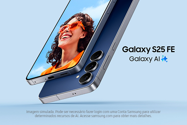 Com apenas 7,4 mm e 190 g, o Galaxy S25 FE é o FE mais fino e leve já criado. Suas bordas super finas garantem uma experiência de visualização ainda mais imersiva.