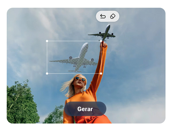 O recurso Foto Inteligente aperfeiçoa seus cliques com o Edição Generativa — mova, apague ou remova objetos automaticamente com a precisão do Galaxy AI.