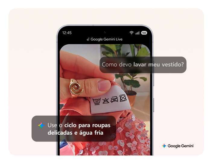 Fale naturalmente com o Gemini Live e receba informações em tempo real, compartilhe imagens e obtenha ajuda com tarefas do dia a dia