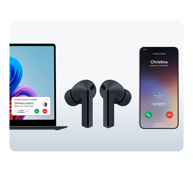 Fone de Ouvido Samsung Buds3 FE com Microfone Cancelamento Ativo
