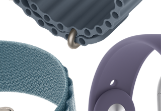 Pulseiras para Apple Watch Series 11: pulseira esportiva roxo-névoa, pulseira Oceano azul-âncora, pulseira loop Alpina azul-clara