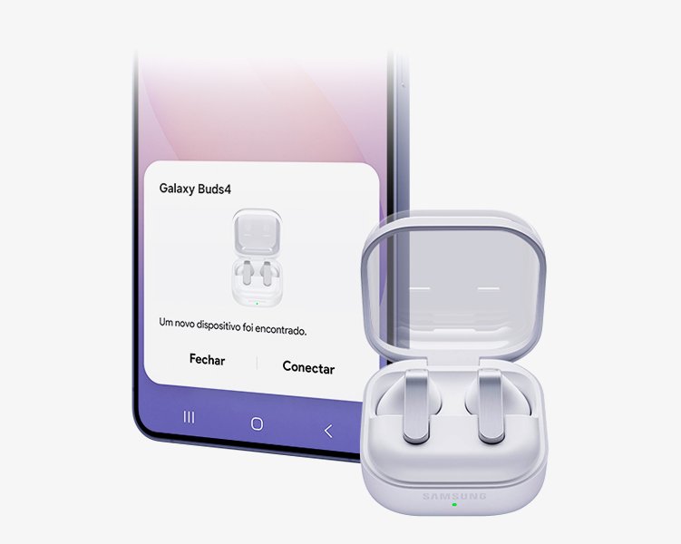 Fone de Ouvido Bluetooth Samsung Galaxy Buds 4 com Microfone