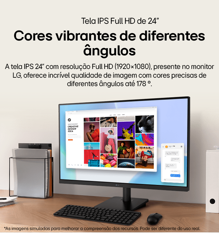 Monitor Gamer LG 24 Full HD 100Hz 5ms HDMI IPS - 24MS500-B