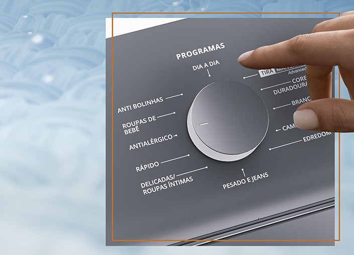 Painel de Programas da Lavadora Brastemp Branca 14kg