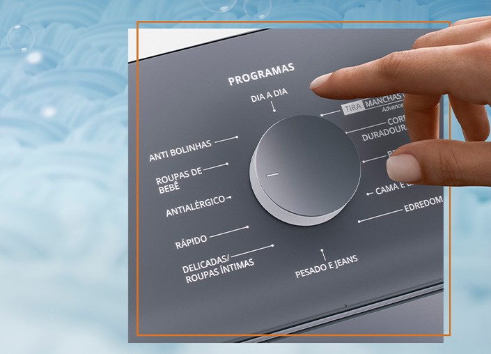 Painel de Programas da Lavadora Brastemp Branca 12kg
