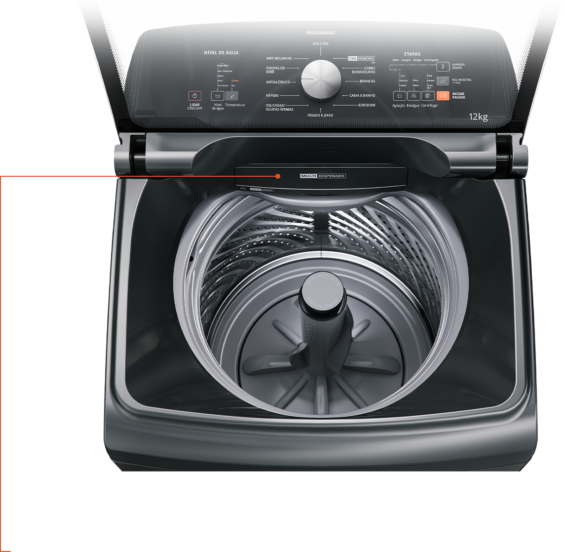 Interior da Lavadora Brastemp Titanio 12kg